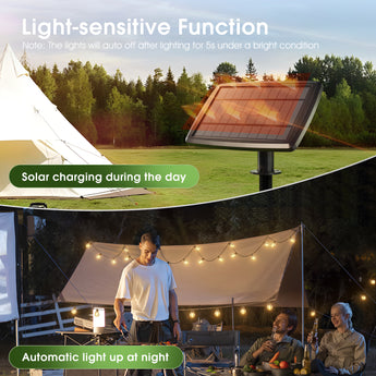 G40 Solar String Lights, LED Shatterproof Bulbs, Dimmable & Timable, 3 Lighting Modes - 7