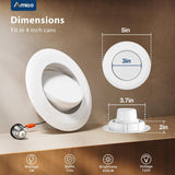 4 Inch Retrofit Eyeball Gimbal Can Lights, Slim Design, Selectable CCT, 650 Lumens - 10