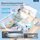 10 Inch Kitchen Exhaust Fan with Remote, 1038 CFM High Airflow EC Motor Ventilation Fan, 9-Speed Adjustable, 29W Energy Efficient, Timer, Low Noise 55dB, Black for Kitchen, Garage, Attic & Greenhouse, FCC Certified-5