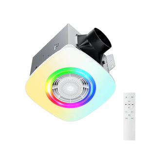 110 CFM Bathroom Exhaust Fan with Bluetooth Speaker & RGB Light, 1.0 Sone, 2000LM 3-CCT & Music Sync, Remote-1