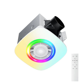110 CFM Bathroom Exhaust Fan with Bluetooth Speaker & RGB Light, 1.0 Sone, 2000LM 3-CCT & Music Sync, Remote-1