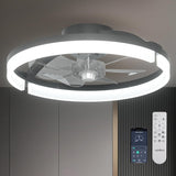 18" Low Profile Fandelier Ceiling Fan with Light & Remote, Flush Mount, 3 - CCT Dimmable, Modern LED Enclosed Fan - 13