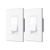 150W LED Dimmer Switch, Single Pole & 3-Way Universal Receptacle, No Neutral Wire Required, Wall Plate & Screws - White-1