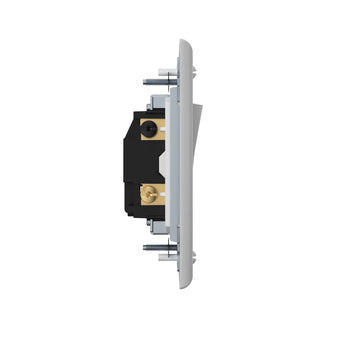 15A Single Pole Rocker Light Switch with Wall Plate & Screws- White-10