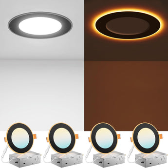 4 Inch Recessed LED Lighting With Night Light, Slim Design, Selectable CCT, 700 Lumens - 5