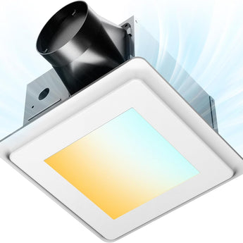 Amico-110 CFM Bathroom Exhaust Fan with LED Light, 1.0 Sone Low Noise, 1000LM 5CCT Dimmable, Ceiling Mount-1