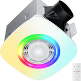 Amico-110 CFM Bathroom Exhaust Fan with Bluetooth Speaker & RGB Light, 1.0 Sone, 2000LM 3-CCT & Music Sync, Remote-1