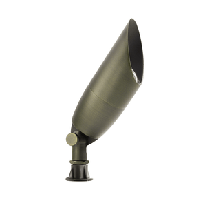 Solid Brass Outdoor Landscape Spotlight without bulbs 12V Low Voltage LED Garden Uplight, Classic Bronze Heavy Duty Accent Lighting Fixture with 2700K MR16 Bulb, 2.40" DIA x 7.11" L - 1