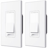 Amico-150W LED Dimmer Switch, Single Pole & 3-Way Universal Receptacle, No Neutral Wire Required, Wall Plate & Screws - White-1