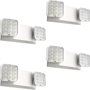 Two Head LED Emergency Light with Battery Backup, Adjustable Square Lighting for Business, AC 120/277V