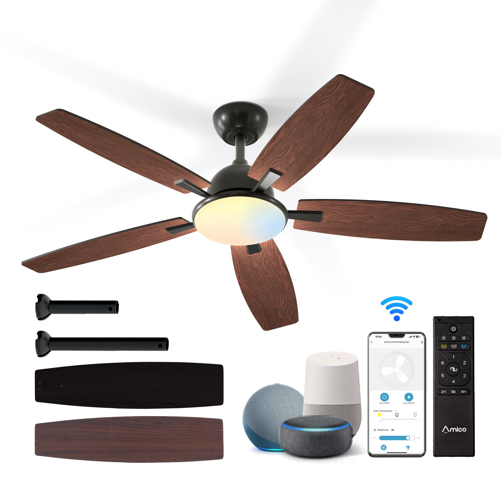 Wholesale Smart 52 Inch Blade Ceiling Fan With Lights And Remote