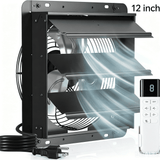 Amico-Shutter Exhaust Fan Wall Mounted with EC Motors and Remote Control, Timer, 8 Speeds, 850CFM, Low Noise, Easy to Install, Plug in Ventilation Fan for Garages, Shops, Greenhouse, Attic-11