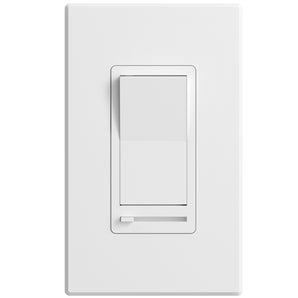 Amico-Amico LED Dimmer Light Switch, Single-Pole & 3-Way Slide Dimmer, 150W LED/CFL or 600W Incandescent, Includes Wall Plate & Screws, White-1
