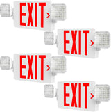 Double - Sided Exit Sign Emergency Light Combo, Two Adjustable LED Heads with Battery Backup, AC 120/277V - 1