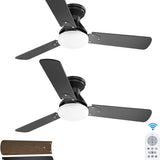 42" Low Profile Ceiling Fan with Light & Remote,2 Pack, Flush Mount, 3 - CCT Dimmable, Reversible–Indoor/Outdoo & Noiseless - 1