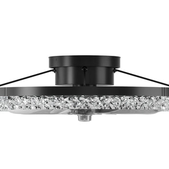 20'' Low Profile Flush Mount Ceiling Fan with Dimmable LED Light Remote Control 3000-6000K Fandelier-12
