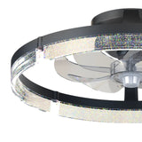 20'' Low Profile Flush Mount Ceiling Fan with Dimmable LED Light Remote Control 3000-6000K Fandelier-30