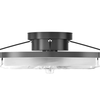 20'' Low Profile Flush Mount Ceiling Fan with Dimmable LED Light Remote Control 3000-6000K Fandelier-21