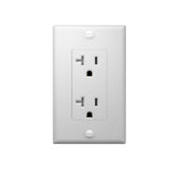 20A Tamper Resistant Decorator Outlet with Wall Plate & Screws - White-10