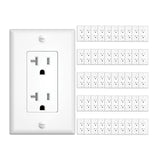 20A Tamper Resistant Decorator Outlet with Wall Plate & Screws - White-1