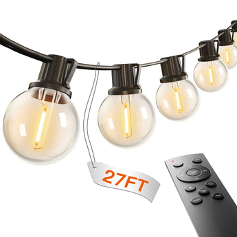 G40 Outdoor String Lights, LED Shatterproof Bulbs, Dimmable & Timable, 3 Lighting Modes - 9