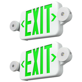 Exit Sign with Emergency Lights, Two LED Adjustable Head Emergency Light with Battery, Exit Sign for Business - 8