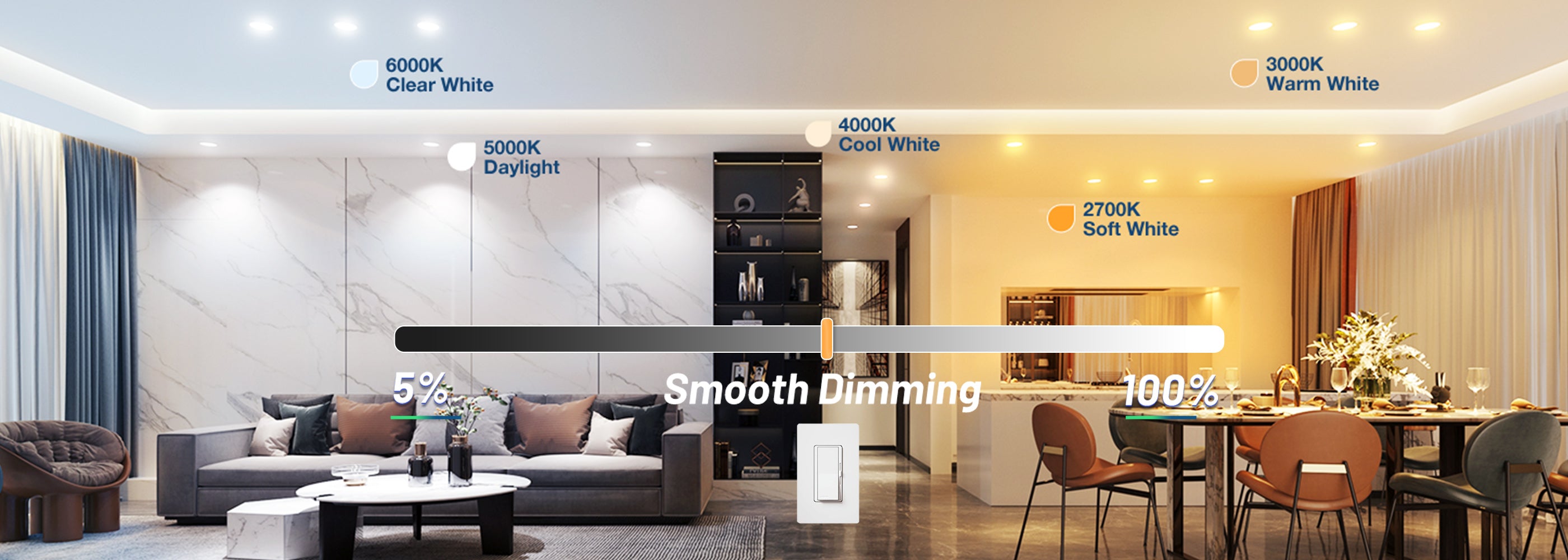 6 5cct round led ultra-slim downlight
