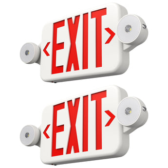 Exit Sign with Emergency Lights, Two LED Adjustable Head Emergency Light with Battery, Exit Sign for Business - 7