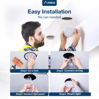 3 Inch Recessed LED Lighting, Slim Design, Selectable CCT, 500 Lumens - 8