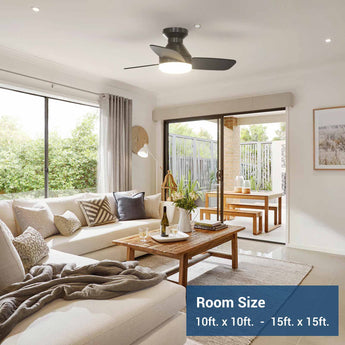 30" Low Profile Ceiling Fan with Light & Remote, Flush Mount, 3 - CCT Dimmable, Reversible & Noiseless, 4 Colors Available - 2