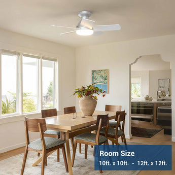 32" Low Profile Ceiling Fan with Light, 3CCT Dimmable, Remote, Flush Mount, Quiet – Indoor/Outdoor - 14