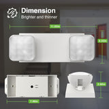 Two Head LED Emergency Light with Battery Backup, Adjustable Square Lighting for Business, AC 120/277V - 3