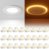 4 Inch LED Can Lights with Night Light, Retrofit Recessed Lighting Selectable 5CCT, 700LM Downlight, Dimmable, ETL & FCC-9