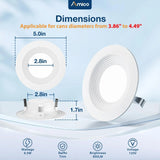 4 Inch LED Recessed Lighting, Dimmable, Retrofit Can Light with Baffle Trim, Selectable CCT, 650 Lumens - 3