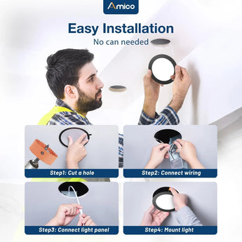 4 Inch Recessed LED Lighting, Slim Design, Selectable CCT, 800 Lumens - 5
