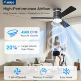 42" Black RGB Low Profile Ceiling Fan with Light, 3CCT Reversible Fan Remote APP Control for Home Indoor Use - 6