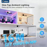42" Black RGB Low Profile Ceiling Fan with Light, 3CCT Reversible Fan Remote APP Control for Home Indoor Use - 8