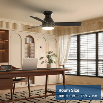 42" Low Profile Ceiling Fan with Light, Remote & Pull Chain, Flush Mount, 5CCT Dimmable, Reversible, Quiet - 2