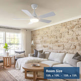42" Sleek Ceiling Fan with Light, 3CCT Dimmable, Remote, Reversible, Quiet – Bedroom & Living Room - 21