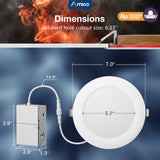 6 Inch Fire Rated LED Recessed Light, 2 Hour Rating, No Tenmat Needed, Canless Wafer, Selectable CCT, 1400 Lumens - 5
