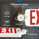 Exit Sign with Emergency Lights, Two LED Adjustable Head Emergency Light with Battery, Exit Sign for Business - 3