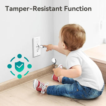 Amico-15A Tamper Resistant Outlet with 30W 3-Port USB (2 USB-C & 1 USB-A), Wall Plate & Screws - White-4
