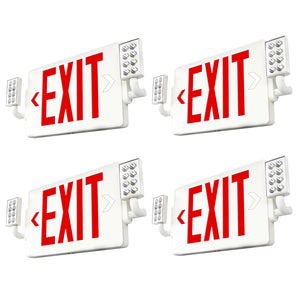 LED Double-Sided Exit Sign with Emergency Lights, Adjustable LED Emergency Exit Lights with Battery Backup, Hard Wired, UL Certified, AC 120/277V
