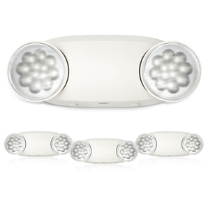 Emergency Lights for Business, with Battery Backup,Hard Wired, UL 924 Certified,AC 120/277V,Two Head Adjustable LED Emergency Lighting