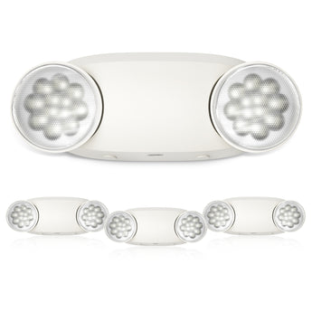 Emergency Lights for Business, with Battery Backup,Hard Wired, UL 924 Certified,AC 120/277V,Two Head Adjustable LED Emergency Lighting - 1