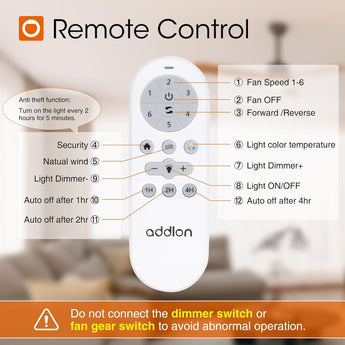 52" Low Profile Ceiling Fan with Light & Remote, 2 - Pack,3 Wood Blades, 6 - Speed, 3 - CCT Dimmable, Flush Mount - 5