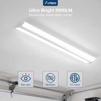 4FT LED Wraparound Light, 5CCT, 50/60/75W, 9000 Lumens, Super Bright Fluorescent Fixture-2