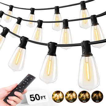 ST38 Outdoor String Lights, LED Shatterproof Bulbs, Suspended Standard Sockets, 3 Lighting Modes - 13