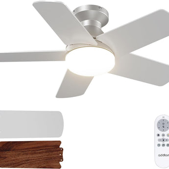 32" Low Profile Ceiling Fan with Light, 3CCT Dimmable, Remote, Flush Mount, Quiet – Indoor/Outdoor - 3