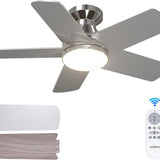 32" Low Profile Ceiling Fan with Light, 3CCT Dimmable, Remote, Flush Mount, Quiet – Indoor/Outdoor - 2